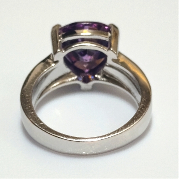 Art Deco Silver Gemstone Wedding Rings For Women , Sz 6 - Picture 10 of 11